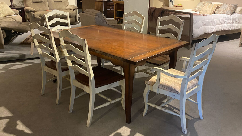 Farmhouse Table in showroom setting