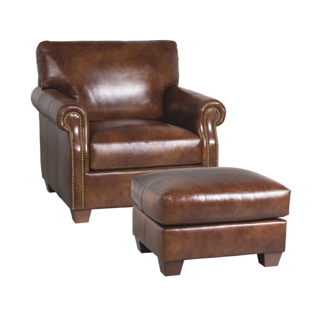 Adams Leather Chair and Ottoman