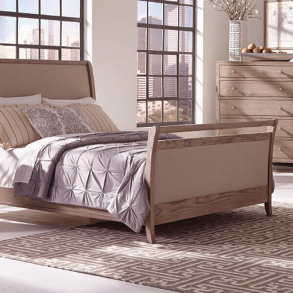 Adrienne upholstered Sleigh Bed in room setting