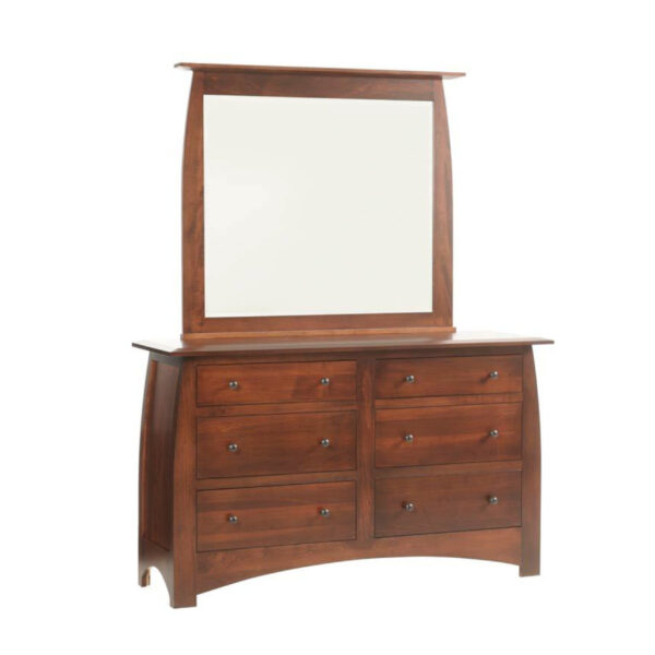 Bordeaux low dresser with matching mirror