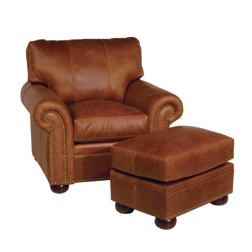 Easton Leather Chair and Ottoman