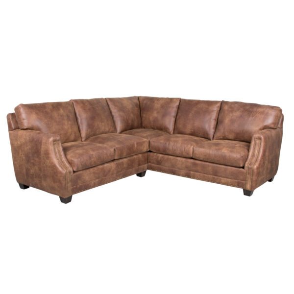 Emmons Leather Sectional Isolated