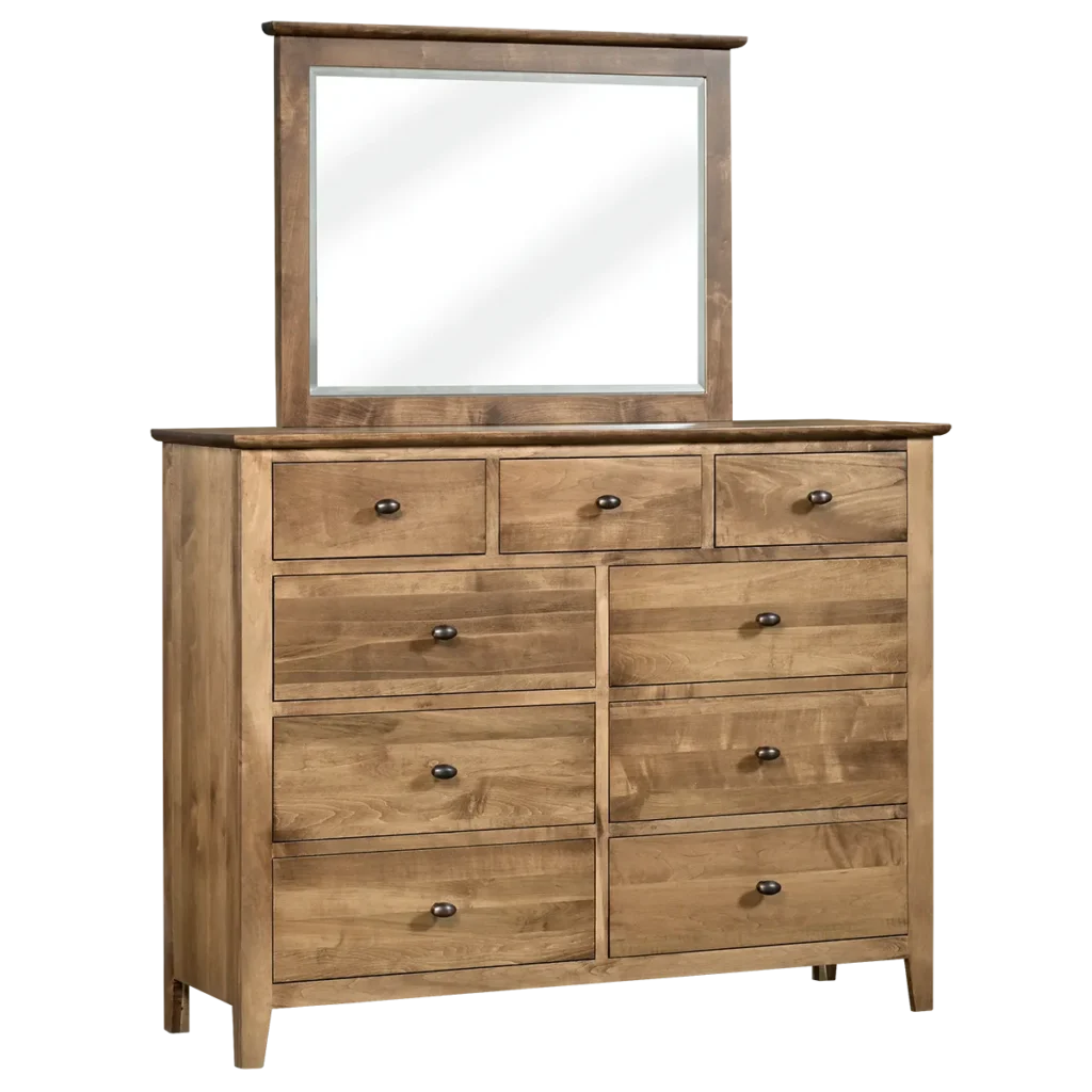 The Otto High Dresser offers nine drawers of solid wood storage in a clean, timeless design.