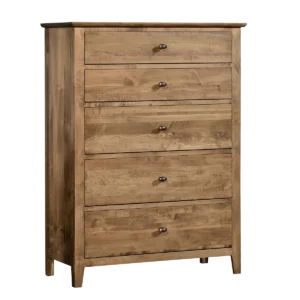 The Otto Chest of Drawers offers solid wood construction and vertical bedroom storage in a clean, timeless design.