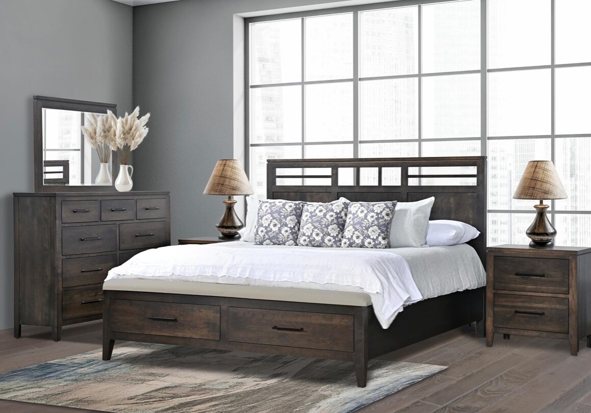 Oslo Collection of american-made hardwood Bedroom furniture - availabe at Plymouth Furniture